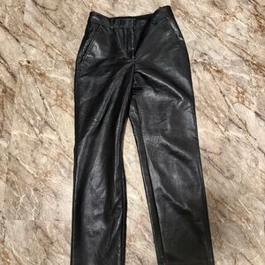 Babaton Black Leather Trousers